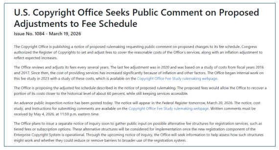 重磅!美国版权登记费将大涨43%